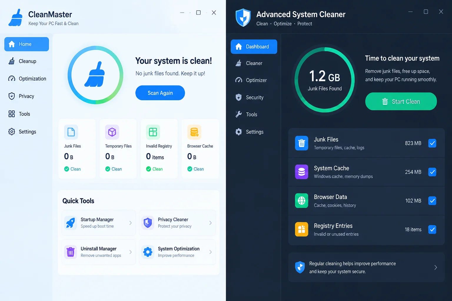 Comparative Report: IObit Advanced SystemCare vs CCleaner